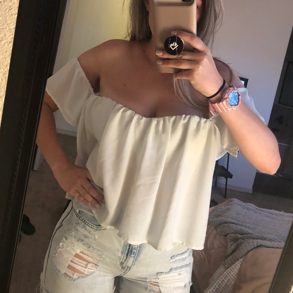 Off Shoulder Crop Top - Picture 1 of 3